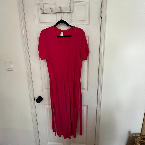 Smash + Tess Rebecca Wrap Dress in Pop of Pink - Picture 1 of 5